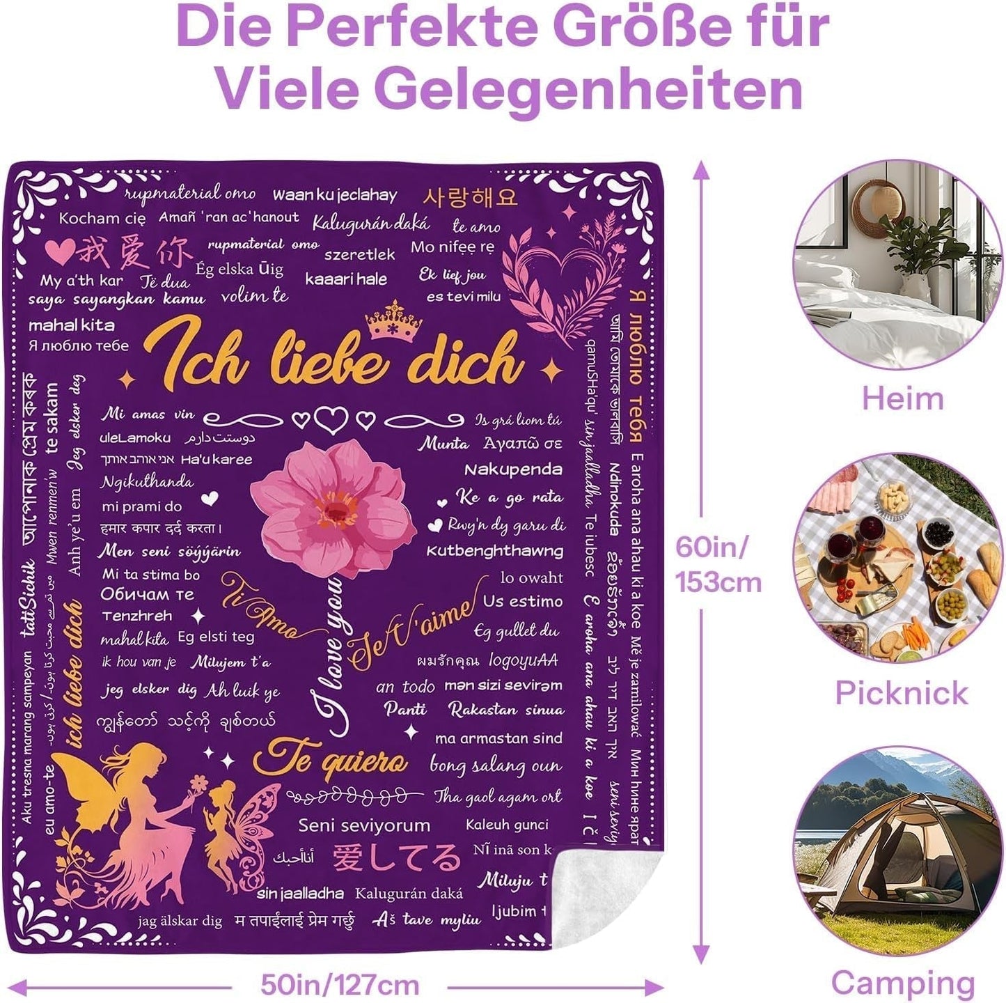 Regali per la mamma, regalo di anniversario per coppie, donne importanti, mariti, sorelle e madri, sicurezza ideale per la festa della mamma, San Valentino e Natale 50"X60" Letti e coperte Yasrlvun