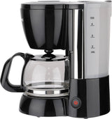 Caffettiera a filtro grosso con caraffa in vetro KA 12.17 | 0,6 litri per 4 tazze di caffè | 600 watt | Nero - Acciaio inossidabile