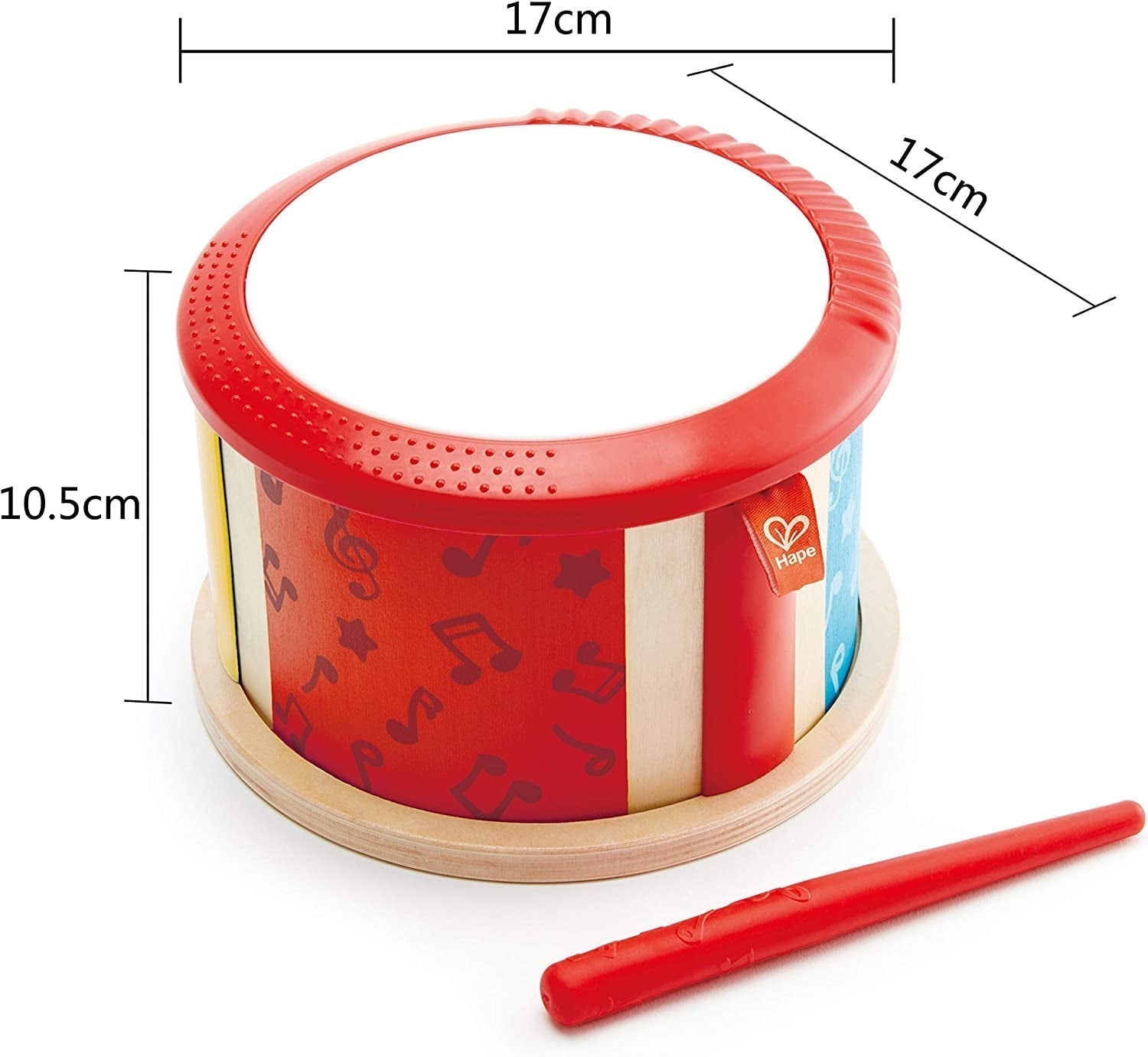 Tamburo di legno a doppia faccia Hape | giocattolo musicale per bambini piccoli Jucarii Bebe Naty Shop