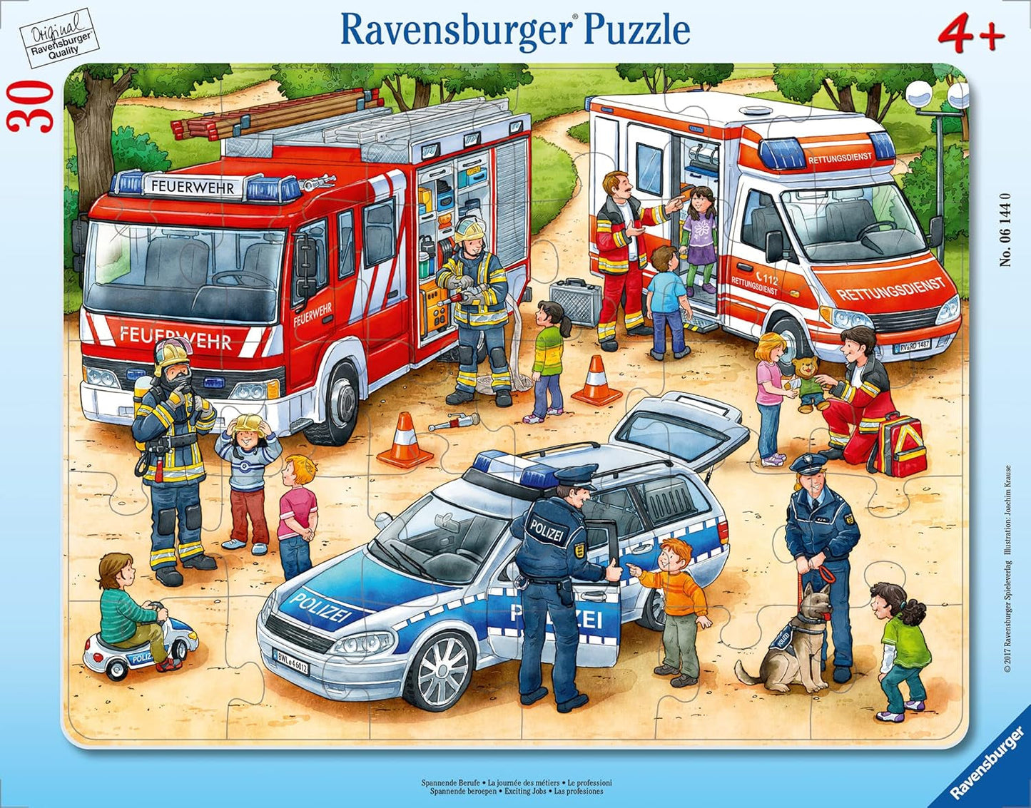 Puzzle per bambini Ravensburger - 06144 Professioni interessanti - Puzzle con cornice per bambini dai 4 anni in su con 30 pezzi Puzzle Naty Shop Verde acqua / Turchese