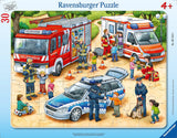 Puzzle per bambini Ravensburger - 06144 Professioni interessanti - Puzzle con cornice per bambini dai 4 anni in su con 30 pezzi Puzzle Naty Shop Verde acqua / Turchese