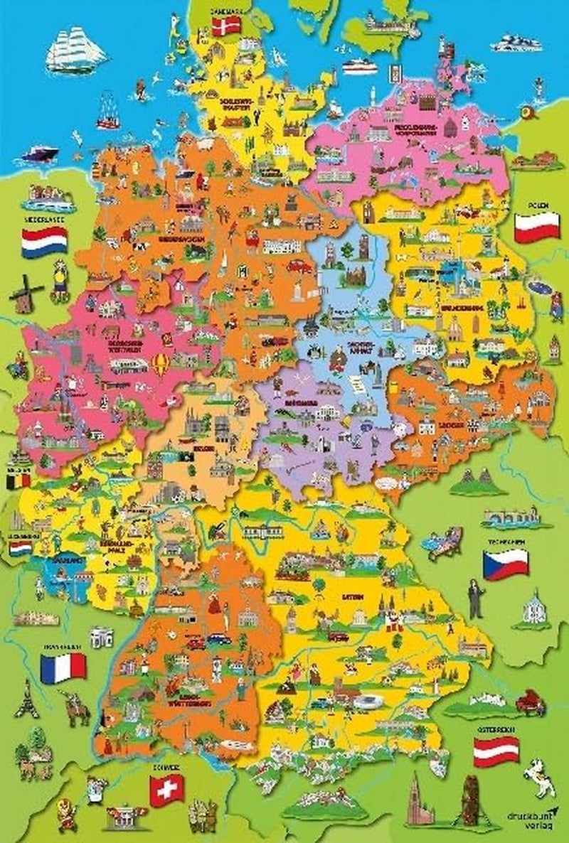 Mappa della Germania con immagini (puzzle per bambini) Puzzle Naty Shop