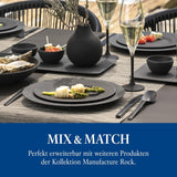 Villeroy & Boch Manufacture Rock Set Starter, 6 Pezzi, Nero, Lavabile in Lavastoviglie, Adatto al Microonde, Set Piatti Nero Opaco, Stoviglie, Posate, Porcellana Premium
