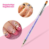 8 pezzi Nagel Pinsel, Nagelkunstpinsel Pinsel Set, Pinsel Für Nägel Mit Doppelkopf Nail Art Pinsel Set Dotting Pen und Gel Brush for Nails Präzise Pinsel Für Nageldesign und Verzierungen