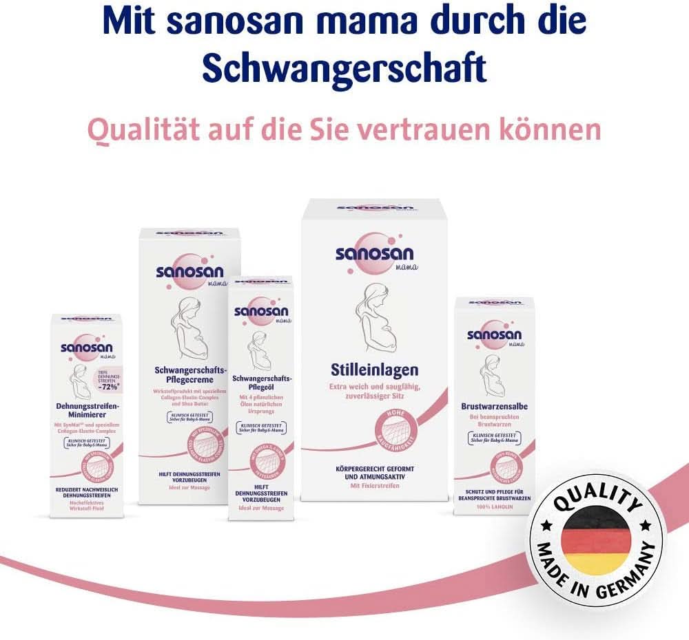 Sanosan Smagliature Minimiser, clinicamente testato - dimostrato che riduce le smagliature dopo la gravidanza, senza olio di paraffina, coloranti, siliconi, 75 ml Cosmetici e Bellezza Naty Shop