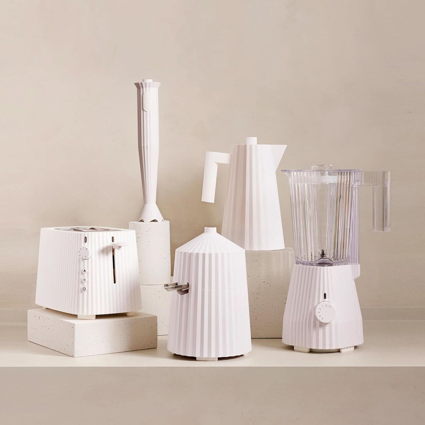 Alessi Plissé MDL09 W - Frullatore con caraffa graduata, resina termoplastica, Cucina Naty Shop