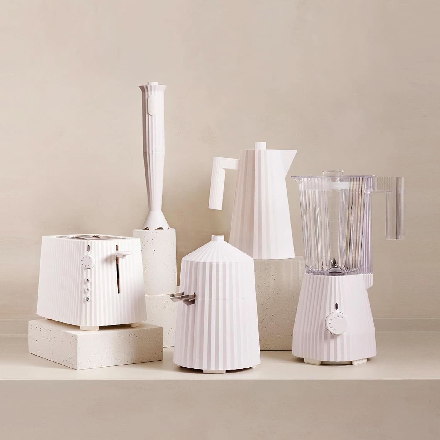 Alessi Plissé MDL09 W - Frullatore con caraffa graduata, resina termoplastica, Cucina Naty Shop