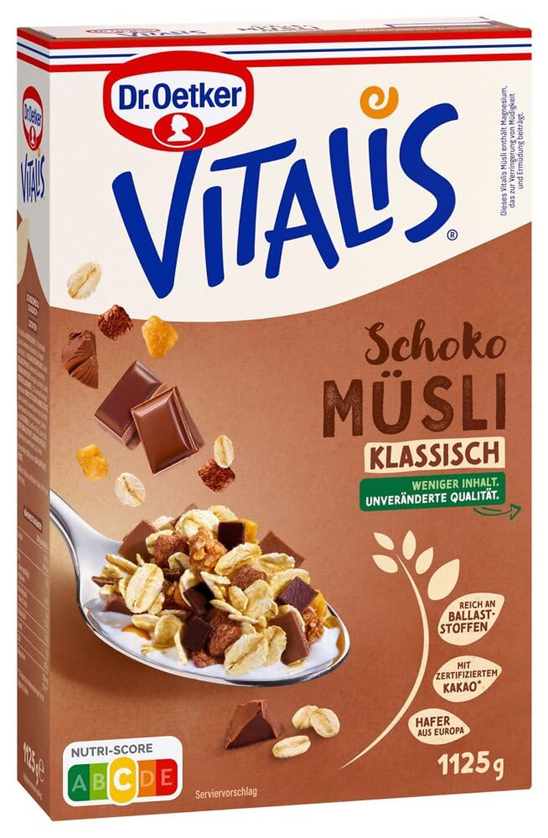 Dr. Oetker Vitalis Chocolate Muesli Classic: muesli da colazione con cioccolato al latte e fondente, confezione da 7 (7 x 600 g)