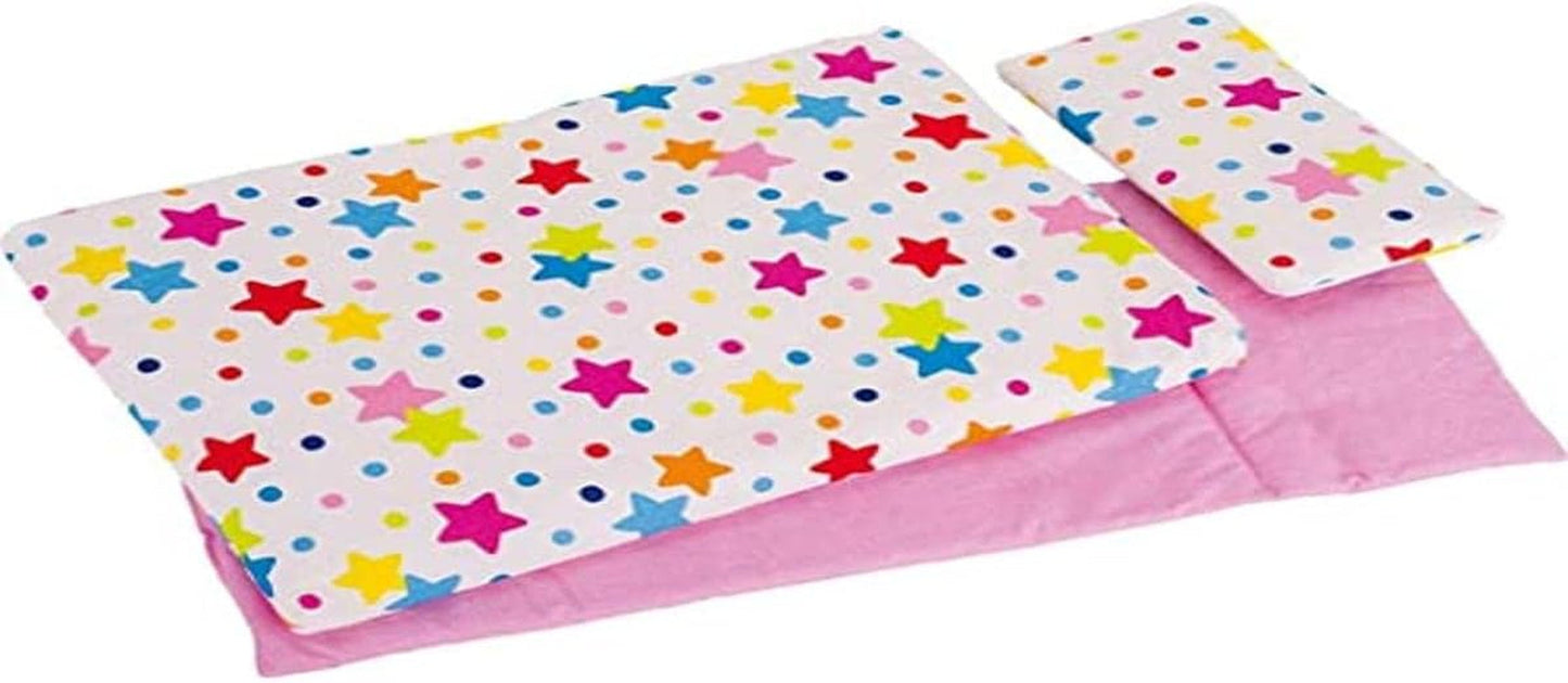 51564 Biancheria da letto per bambole Stars, assortita, 3 anni+