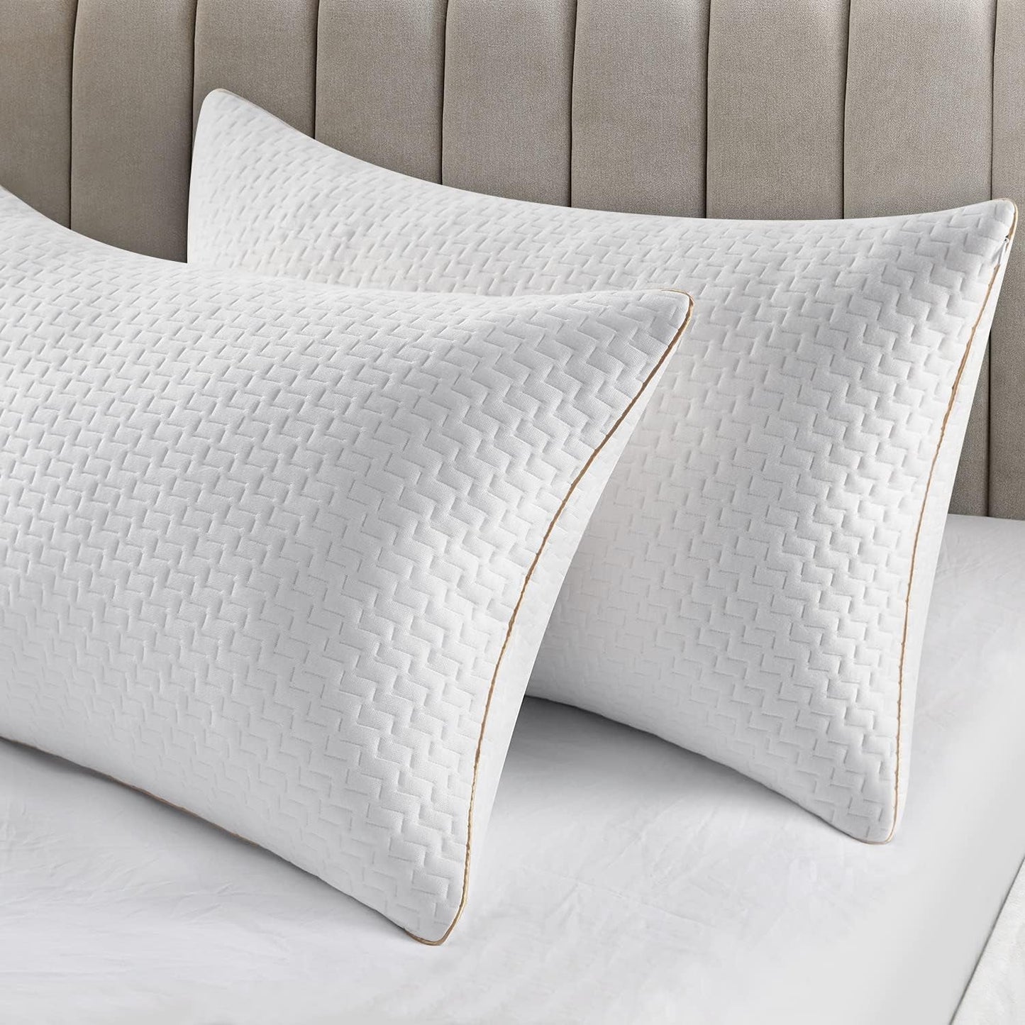 Cuscino Bedstory, Cuscino per Dormire, 2 Pezzi, Ipoallergenico, Cuscino Antipolvere, Piumino, Qualità Alternativa, Cuscino per Letto per Schiena, Pancia e Chi dorme sul fianco, Misura Standard, Lavabile, 42 X 70 Cm Naty Shop Standard Pillows Default Title