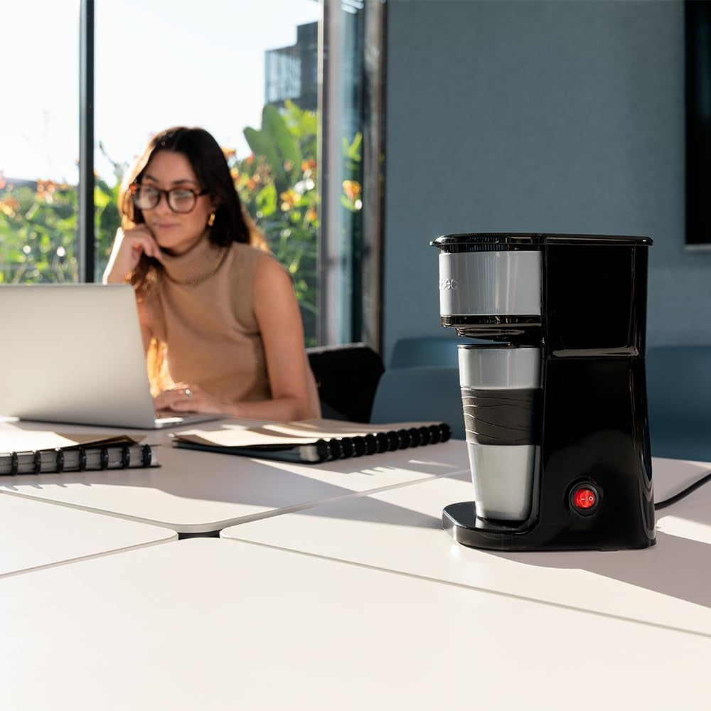 Macchina per caffè espresso Cecotec Coffee 66 Drop&Go con caraffa termica, 700 W, capacità 420 ml, beccuccio sigillato, filtro permanente o in carta, funzione di spegnimento automatico, contenitore con finestra