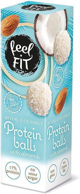 Praline al cocco senza zucchero con mandorle, Feel FIT, senza zuccheri aggiunti, 17% proteine, 63 g