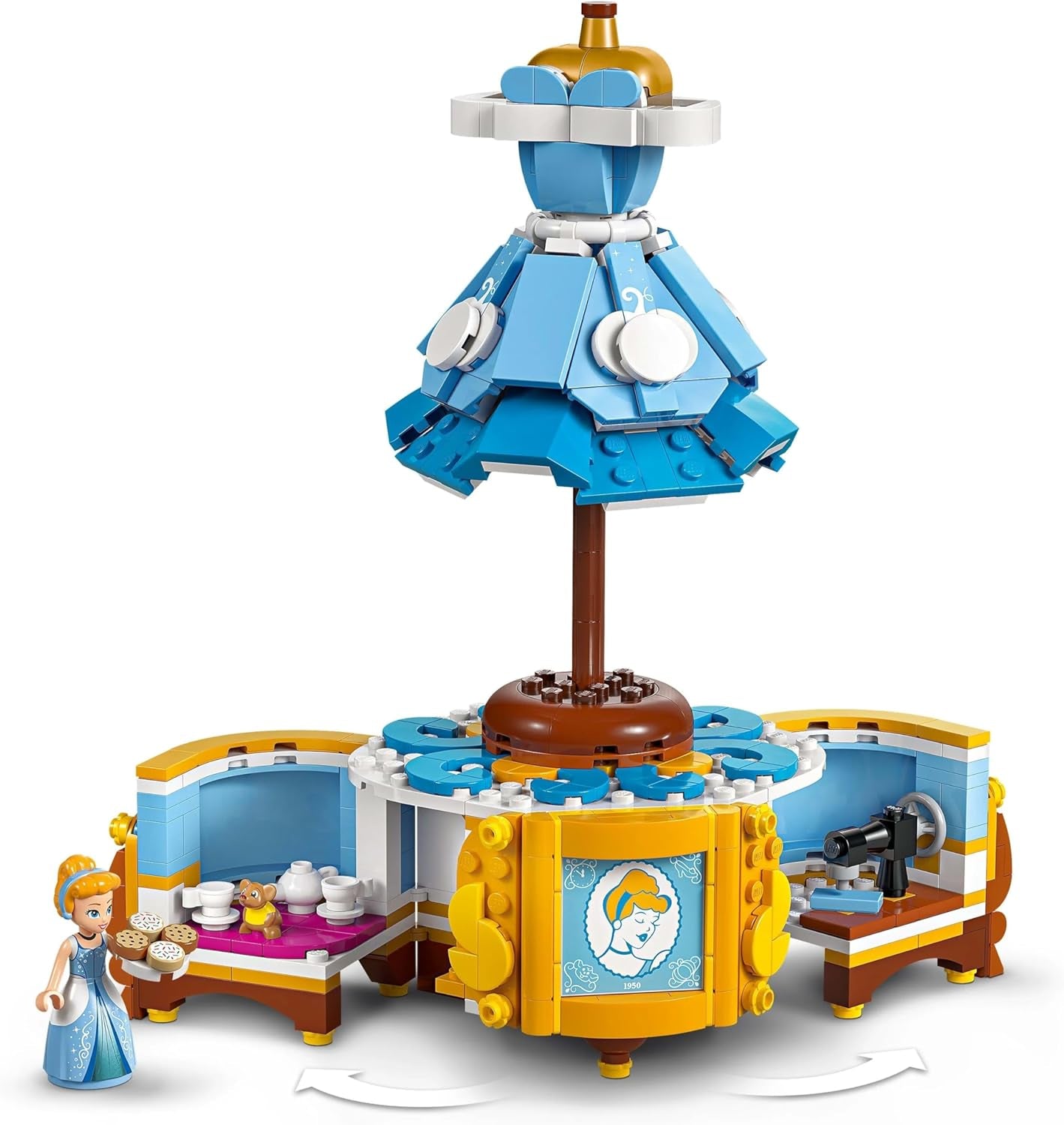 Vestito LEGO® Disney Princess Cenerentola, giocattolo per ragazzi e ragazze dai 9 anni - include una gruccia, una mini bambola di Cenerentola e una figura del topo - Creative Playset 43266 Set da costruzione Beuche den LEGO-Store