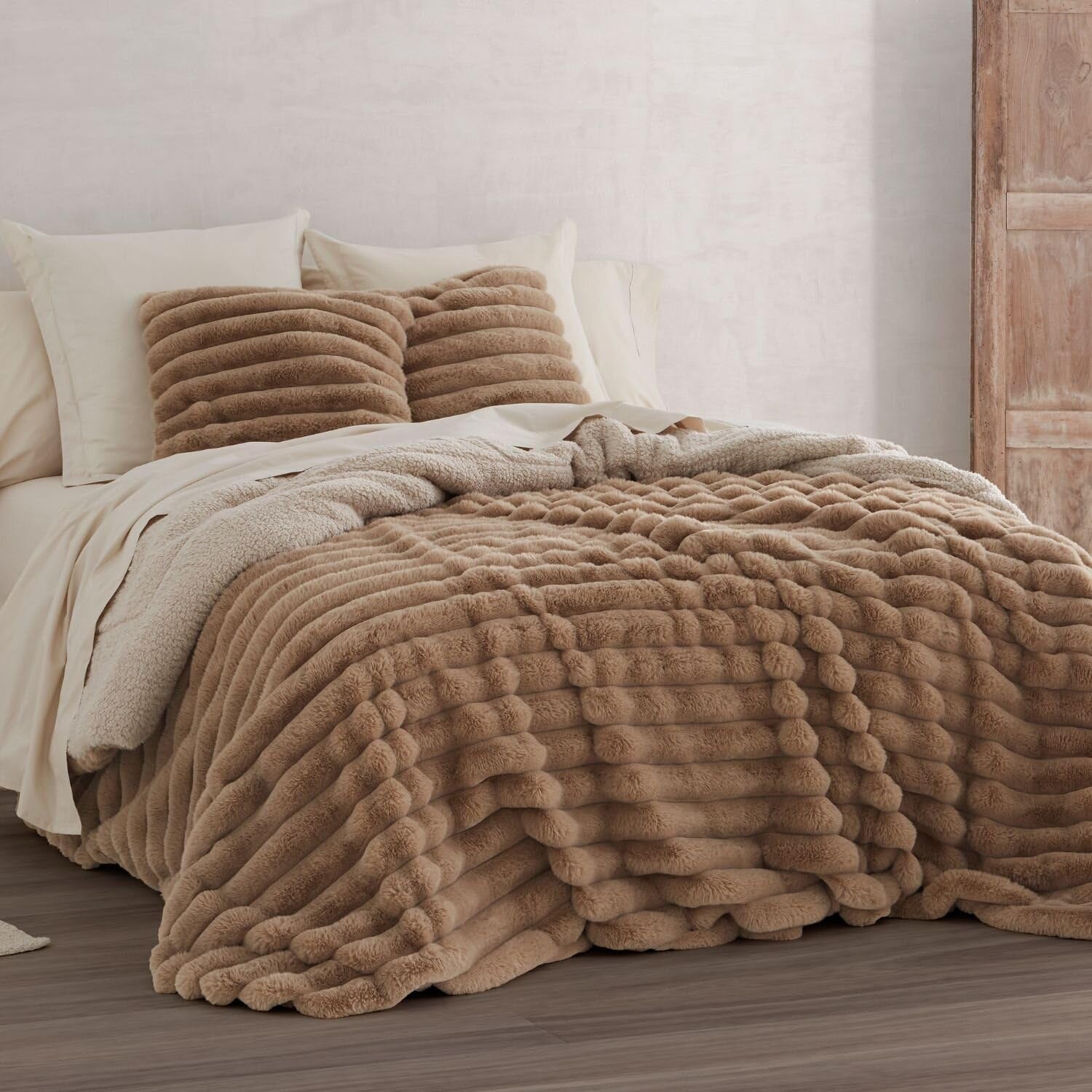Trapunta invernale Ancho in finta pelle di agnello color crema 135 cm Trapunte e Trapunte Naty Shop Cammello Ancho 150 A 160 cm