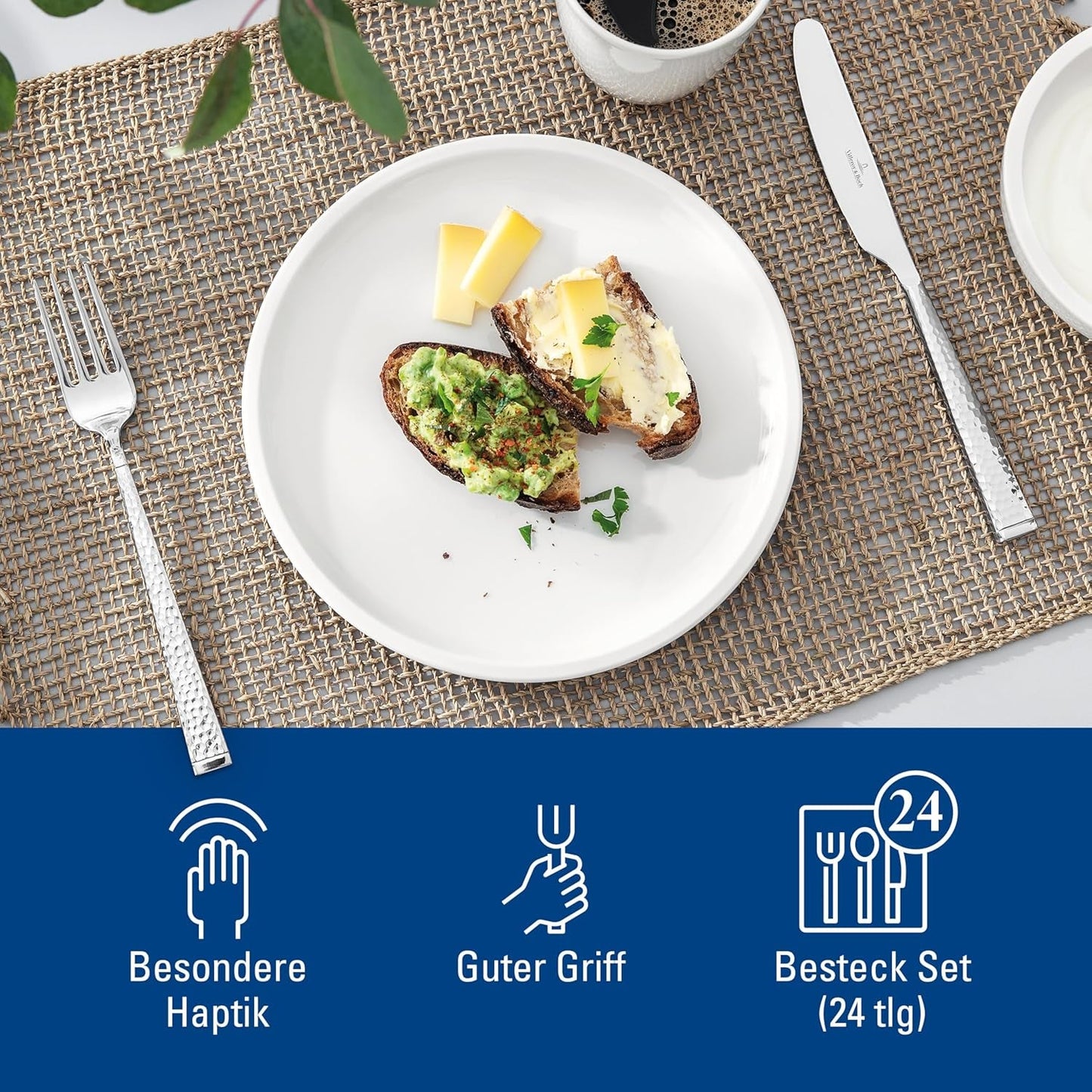 Villeroy & Boch Servizio posate Blacksmith per un massimo di 6 persone, 24 pezzi, acciaio inossidabile