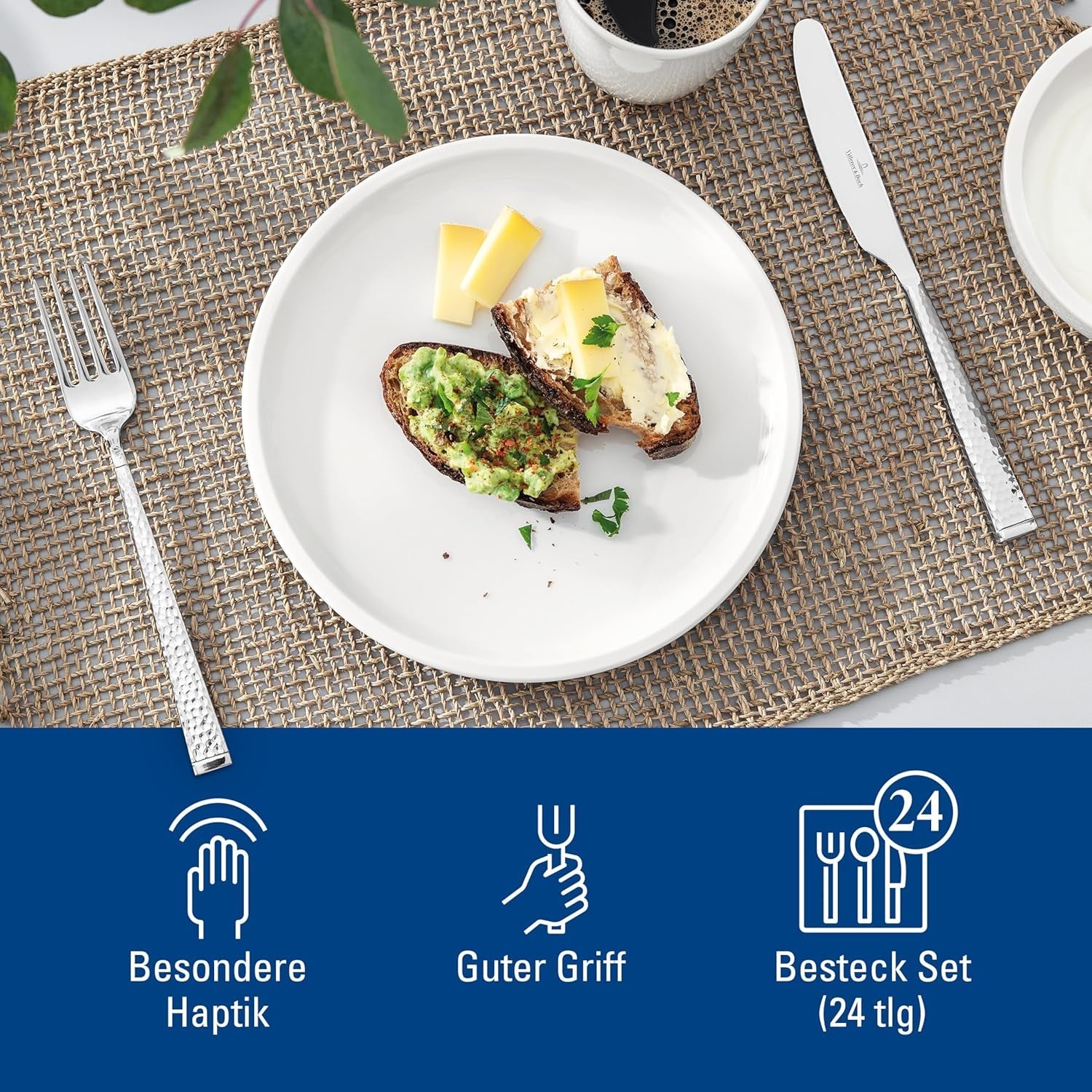 Villeroy & Boch Servizio posate Blacksmith per un massimo di 6 persone, 24 pezzi, acciaio inossidabile