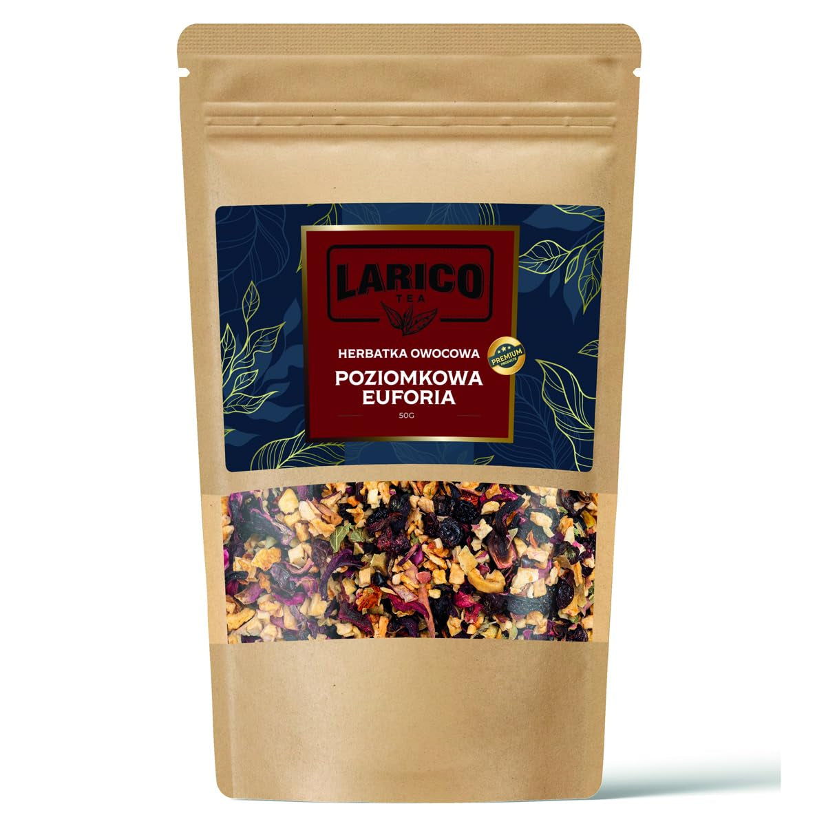 Tè Larico Tè naturale alla frutta Früchtchen Mix Fragole di bosco Euphorie 50 g/Tè sfuso di alta qualità/Tè sfuso naturale