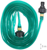 Relaxdays Tubo per irrigazione lunghezza 5 m, irrigazione uniforme degli strati del giardino, piatto, pronto per il collegamento, tubo per irrigazione, verde