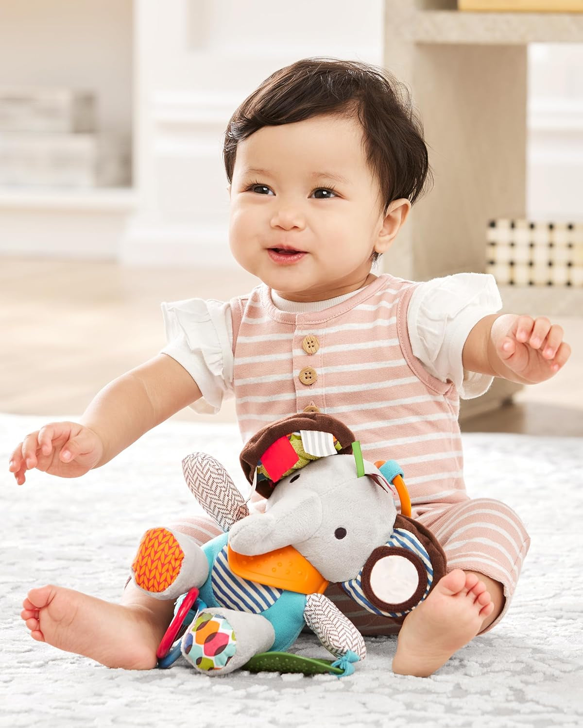 Skip Hop Bandana Buddies Activity Toy, Peluche per neonati e bambini, Multicolore, Elefante Baby Toys Naty Shop