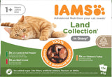 IAMS Delights Land Collection Cibo umido per gatti - Confezione multipla con varietà di carne (agnello, manzo, pollo e tacchino) in salsa, cibo umido per gatti da 1 anno, 12 x 85g