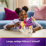 Unicorn Leaf Unicorn Academy - Unicorno originale Ava alto 28 cm della serie Netflix con vera criniera e coda, briglie, sella e spazzola rimovibili, per bambini dai 4 anni in su