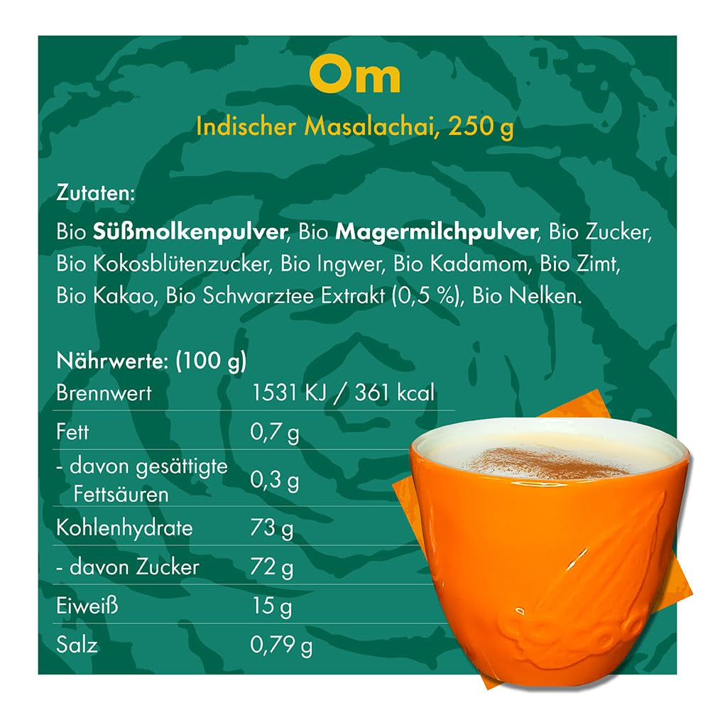 Becks Cocoa Om Masala Chai Tea Bio - Tè nero indiano con spezie tradizionali come cannella, cardamomo e zenzero - Perfetto per Chai Latte, 300g
