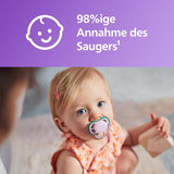 Succhietti Philips AVENT ultra air - Succhietti leggeri e traspiranti per bambini da 0 a 6 mesi, senza BPA, con custodia per il trasporto come sterilizzatore, confezione da 2, modello SCF085/24