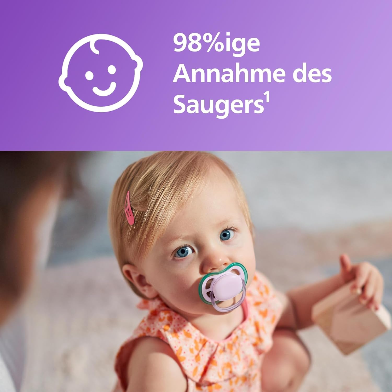 Succhietti Philips AVENT ultra air - Succhietti leggeri e traspiranti per bambini da 0 a 6 mesi, senza BPA, con custodia per il trasporto come sterilizzatore, confezione da 2, modello SCF085/24