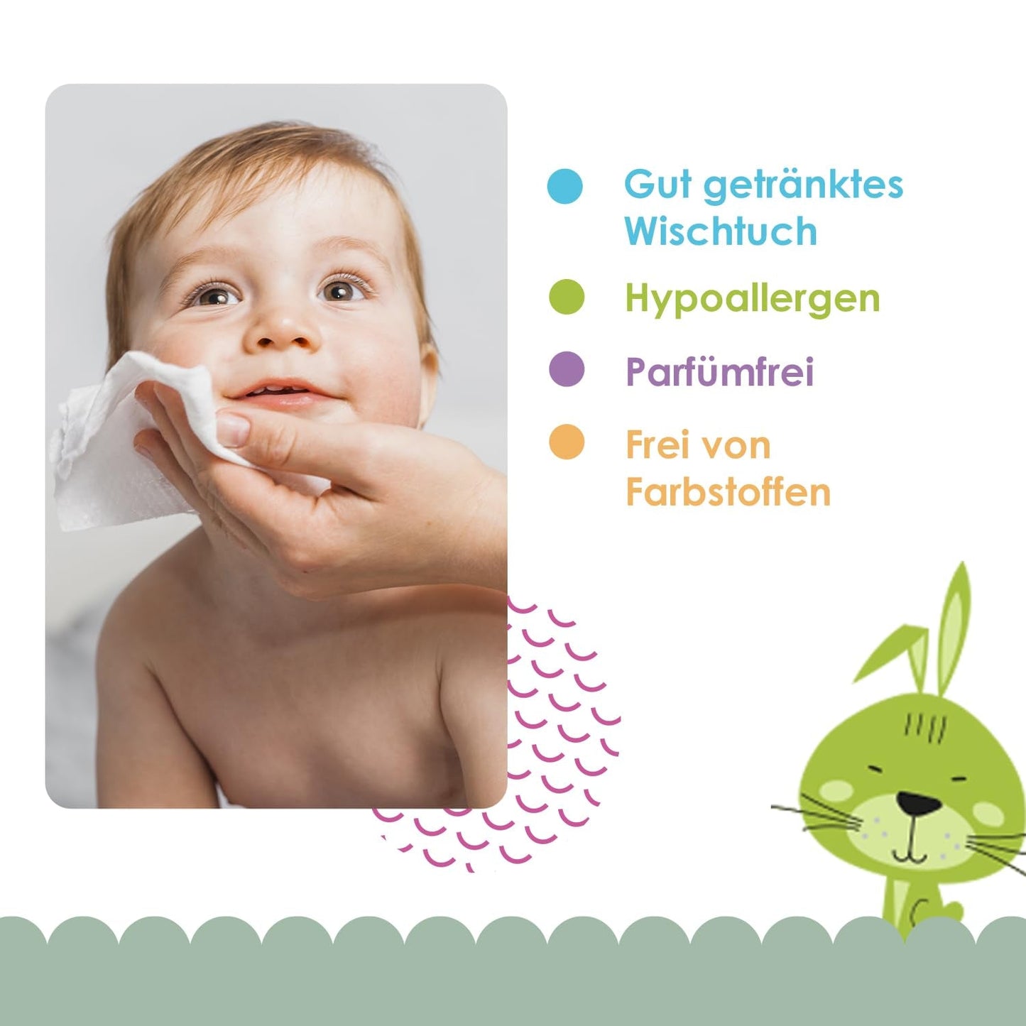 Salviettine umidificate Cleanic Baby Eco Pure Water – (1 x 50 pz.) Salviette umidificate per bambini e neonati – senza profumo, lavabili, pelle sensibile – 50 pz.