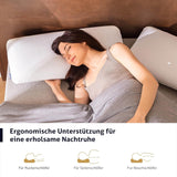 EGO HOME Cuscino Memory Foam Morbido Cuscino ergonomico per chi dorme sulla schiena Cuscino per il supporto del collo per chi dorme sul fianco Con fodera traspirante e lavabile, Certificato Oeko-Tex, Cuscino per il collo 75X35Cm Perne standard Naty Shop