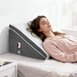Cuscino in piuma per letto e divano, L50xP50xH26 Cuscino da lettura doppio con fodera lavabile, memory foam, per russare e per un maggiore comfort nella zona del collo e della schiena