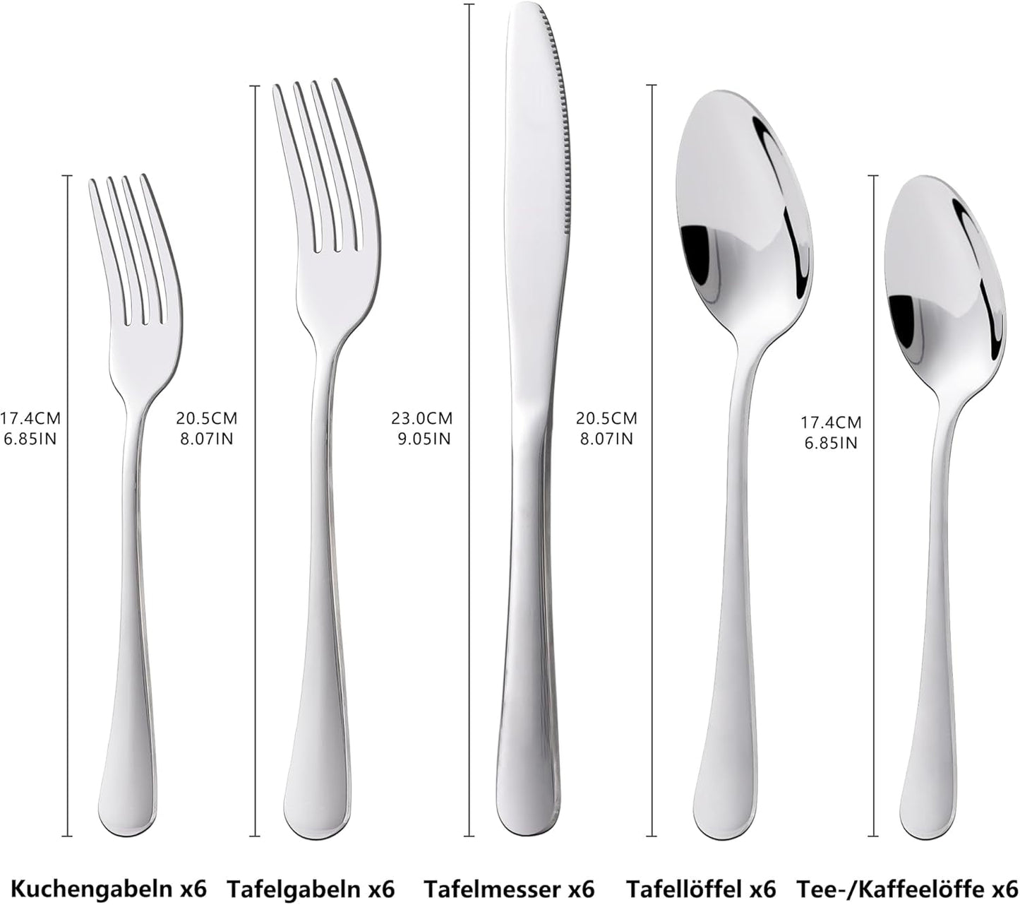 Set posate Kitchenboss per 6 persone: Set posate 20 o 30 pezzi Kitchen Naty Shop
