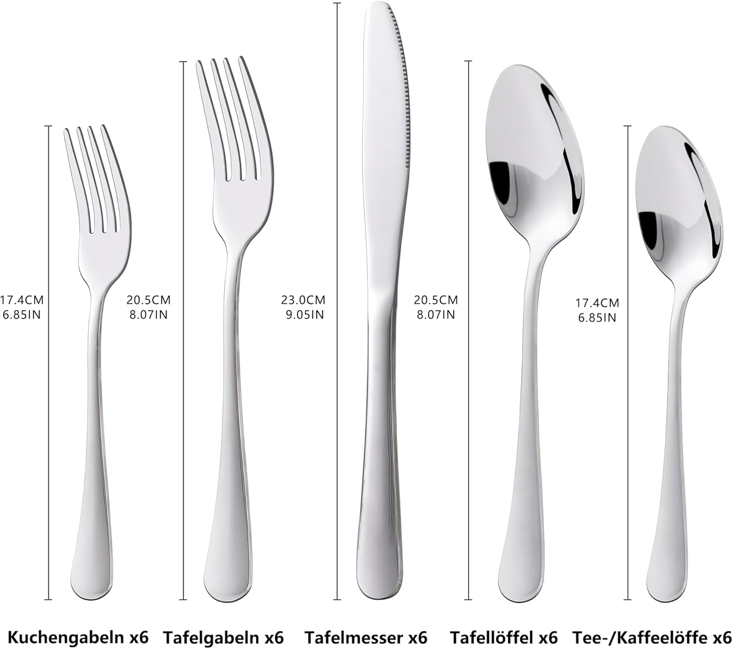 Set posate Kitchenboss per 6 persone: Set posate 20 o 30 pezzi Kitchen Naty Shop