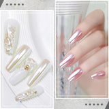 2 Schachteln Weiße Perle Chrom Nagelpuder - Trasparente Aurora Ice Shimmer Chrome Pigment Pulver Für Nägel, Glazed Donut Glitzerpuder Nails Spiegeleffekt-Glitter Nagelkunst-Pulver Für Diy-Salon