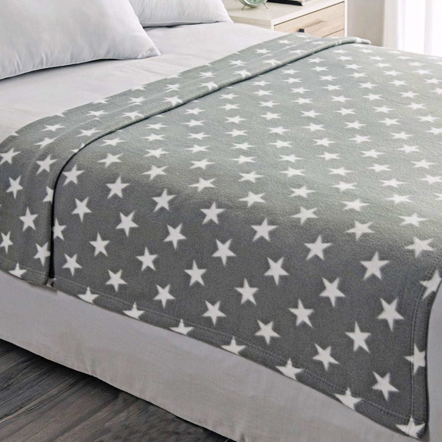 DREAMSCENE comoda coperta soffice coperta in pile - coperta da soggiorno calda invernale morbida, coperta per divano, coperta per divano, morbida coperta per bambini, soggiorno e morbide coperte 120X150Cm, coperta per divano stelle grigie Letti e coperte Besuche den DREAMSCENE-Store