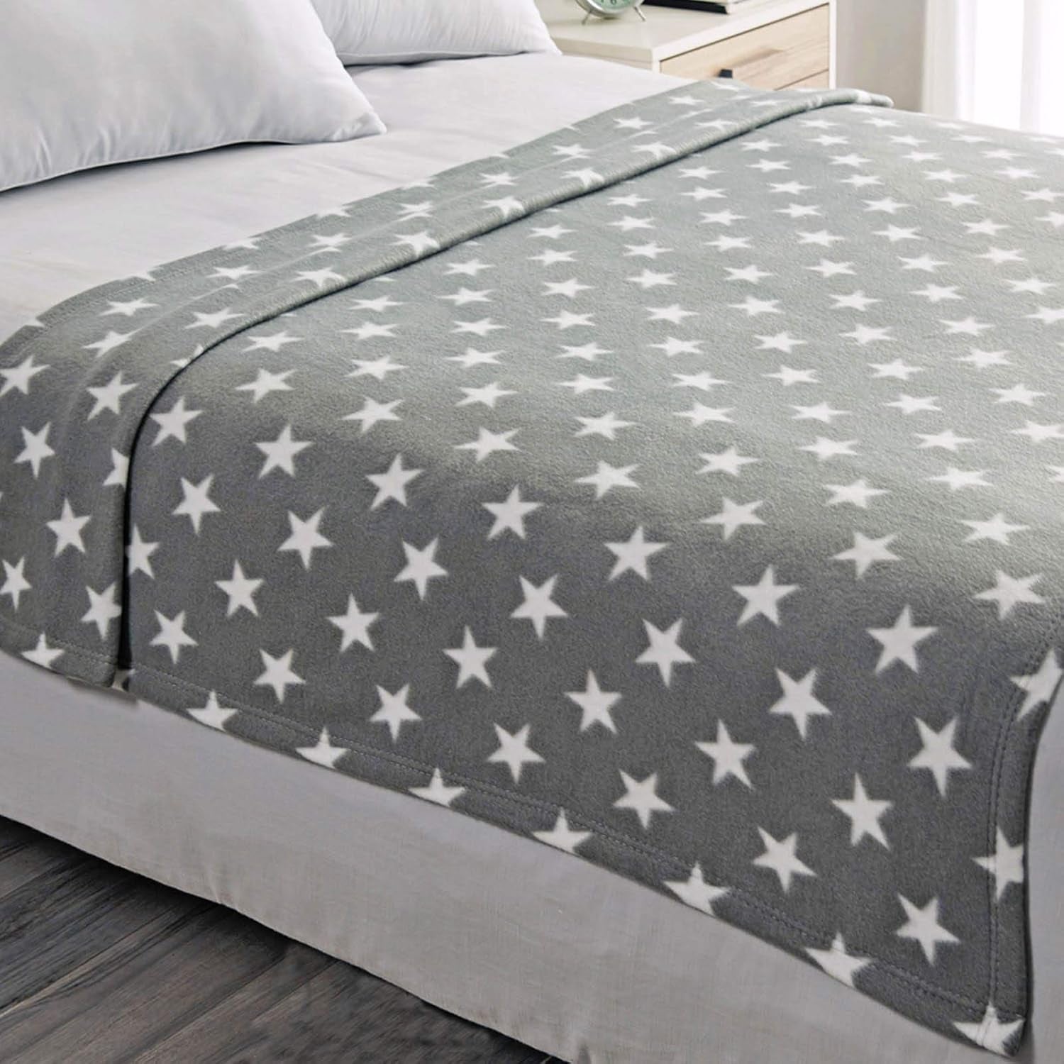 DREAMSCENE comoda coperta soffice coperta in pile - coperta da soggiorno calda invernale morbida, coperta per divano, coperta per divano, morbida coperta per bambini, soggiorno e morbide coperte 120X150Cm, coperta per divano stelle grigie Letti e coperte Besuche den DREAMSCENE-Store