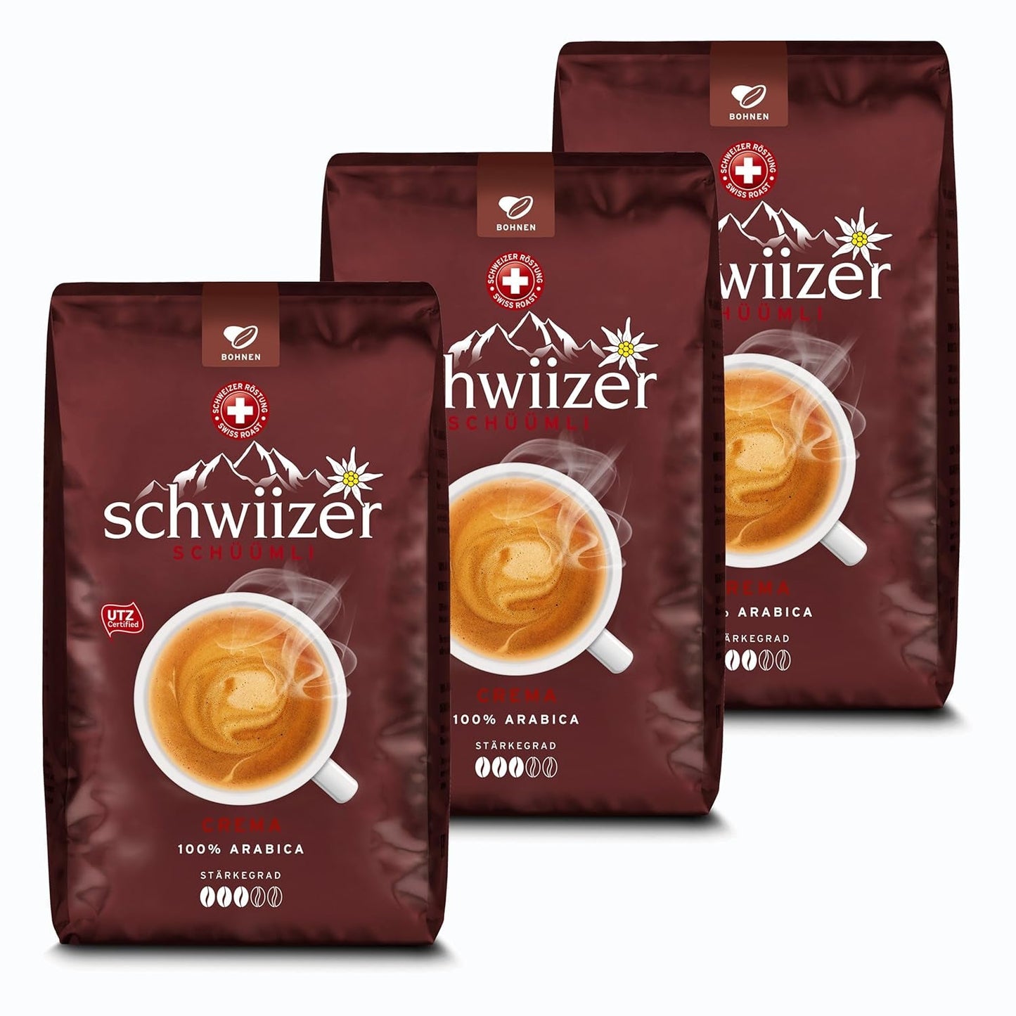 Caffè in grani Schwiizer Schüümli Panna, caffè tostato, caffè in grani, 3000 g