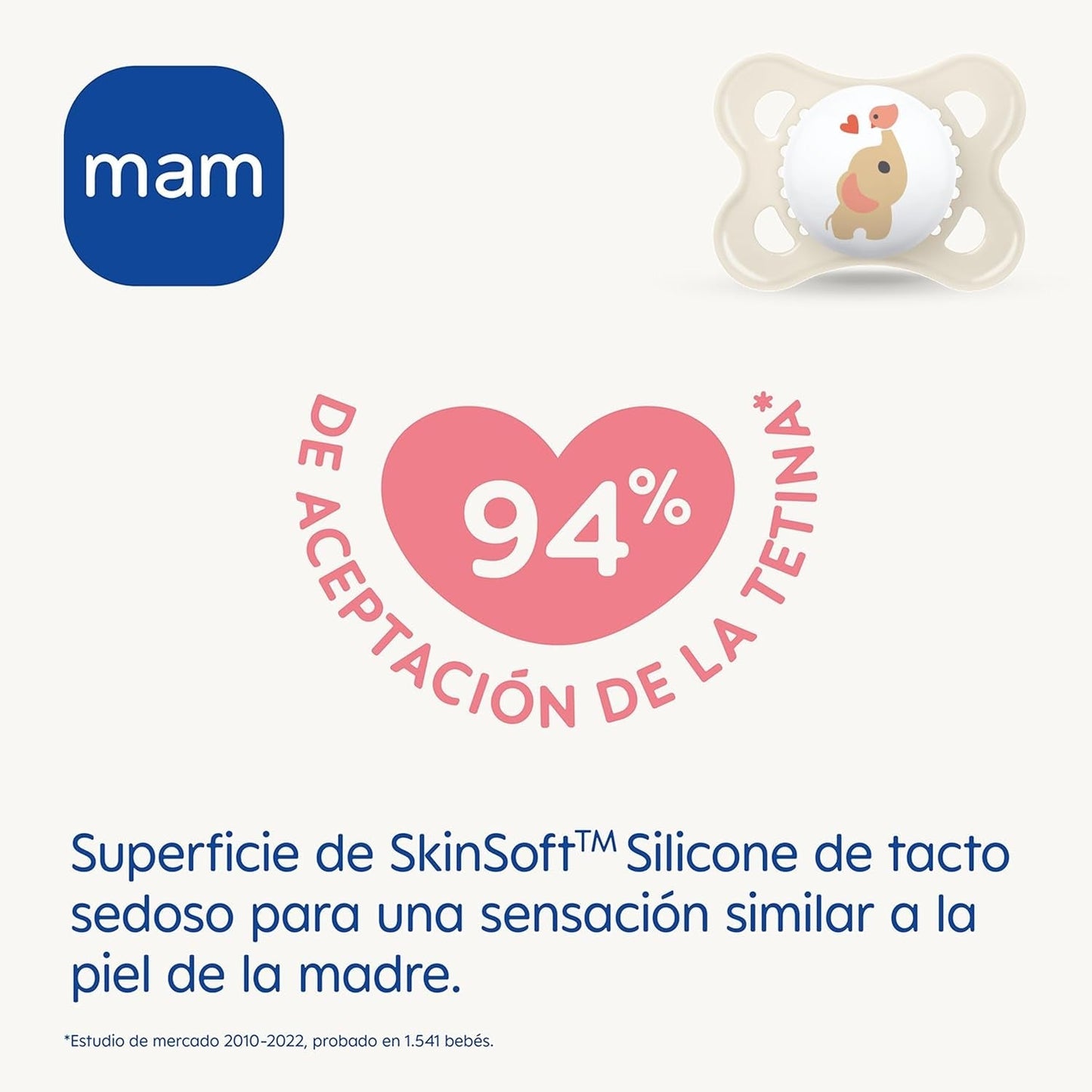 Ciuccio MAM Clip It! Spilla & Original S226 Skinsoft™ in silicone, ultra morbido, per bambini da 0+ mesi