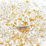 Streusel Glück, Sprinkles con cuori bianchi e palline dorate, 40 grammi Sprinkles Naty Shop