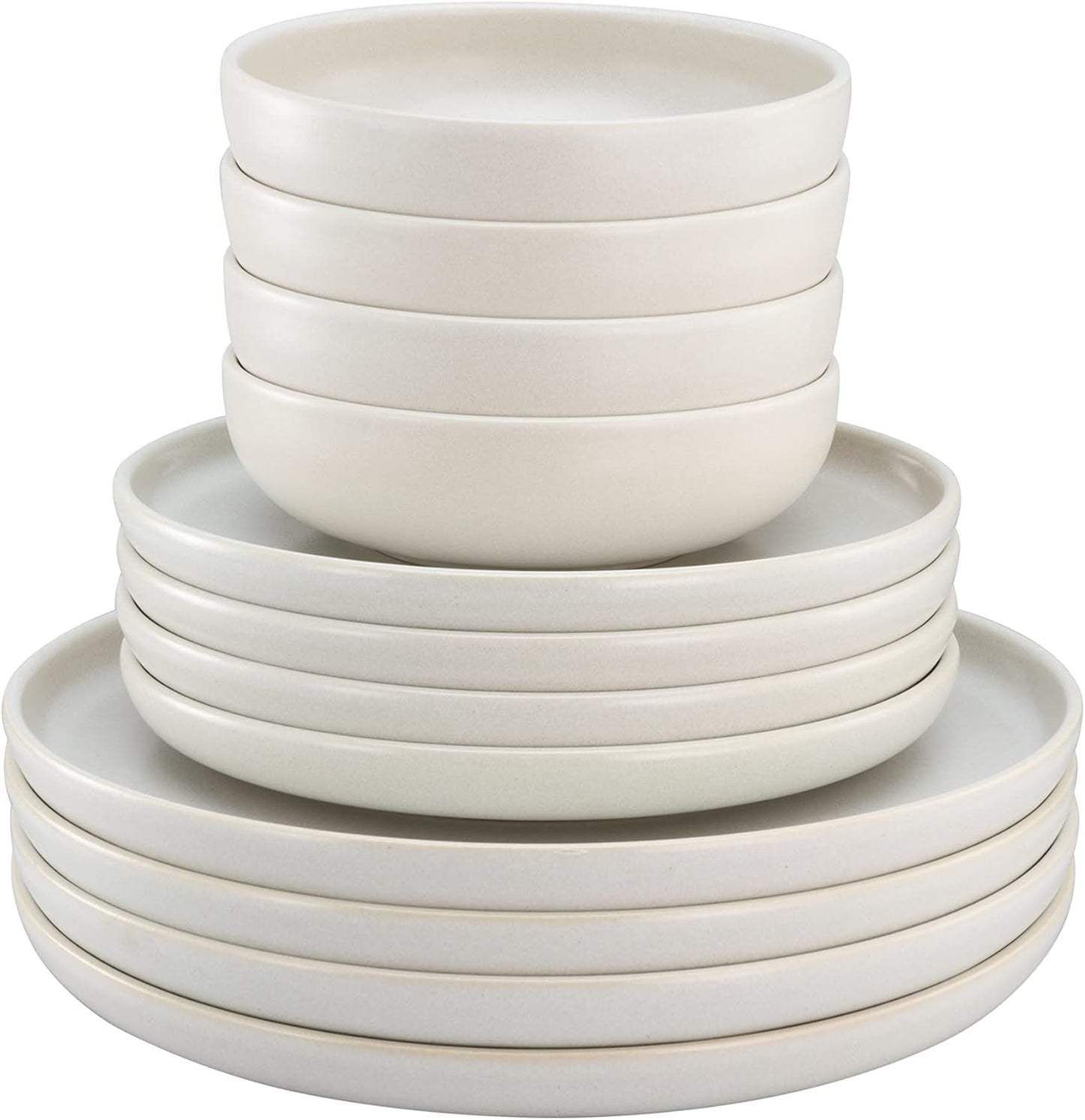 CreaTable, 33065, set di stoviglie da 12 pezzi serie Uno giallo-bianco, set di piatti in porcellana, lavabile in lavastoviglie e adatto al microonde, prodotto in Portogallo