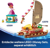 LEGO® Disney Moana 2: La zattera delle avventure di Moana - Barca giocattolo con vele, ponte rimovibile, falò e 3 mini-doll tra cui Loto e Moni - Regalo per ragazze 6+ e fan - 43270 Set di costruzione Beuche den LEGO-Store