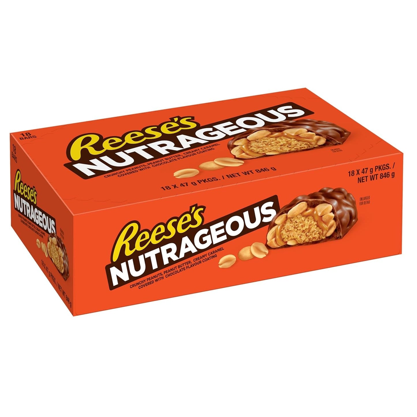 Nutrageous Peanut Butter - Barrette di cioccolato al burro di arachidi: 18 pezzi (18 x 47g)