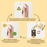 He-Ju Colorante alimentare liquido oro metallizzato 25 ml, glitter commestibile per bevande e alimenti (Oro metallizzato, 25 ml)