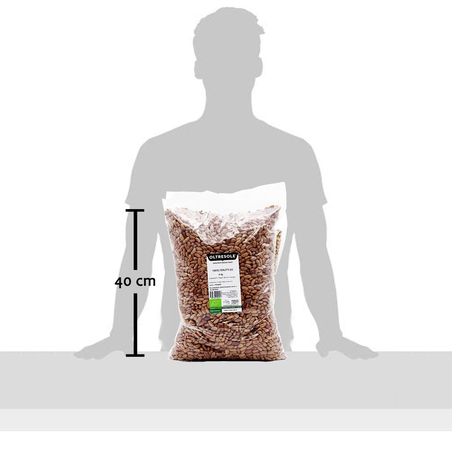 , Fagioli borlotti biologici 5 kg, Legumi secchi biologici da coltivazione controllata, Cereali Naty Shop