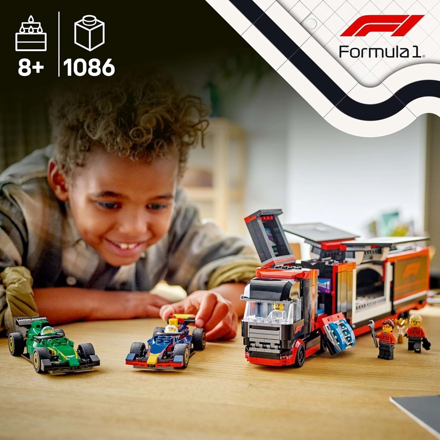LEGO City Transporter F1 con auto da corsa F1 RB20 e AMR24 - Transporter di macchinine giocattolo per i team di Formula 1 Red Bull e Aston Martin - Incl. 5 minifigure - Regalo per ragazzi e ragazze dagli 8 anni in su 60445 Set da costruzione Besuche den LEGO-Store