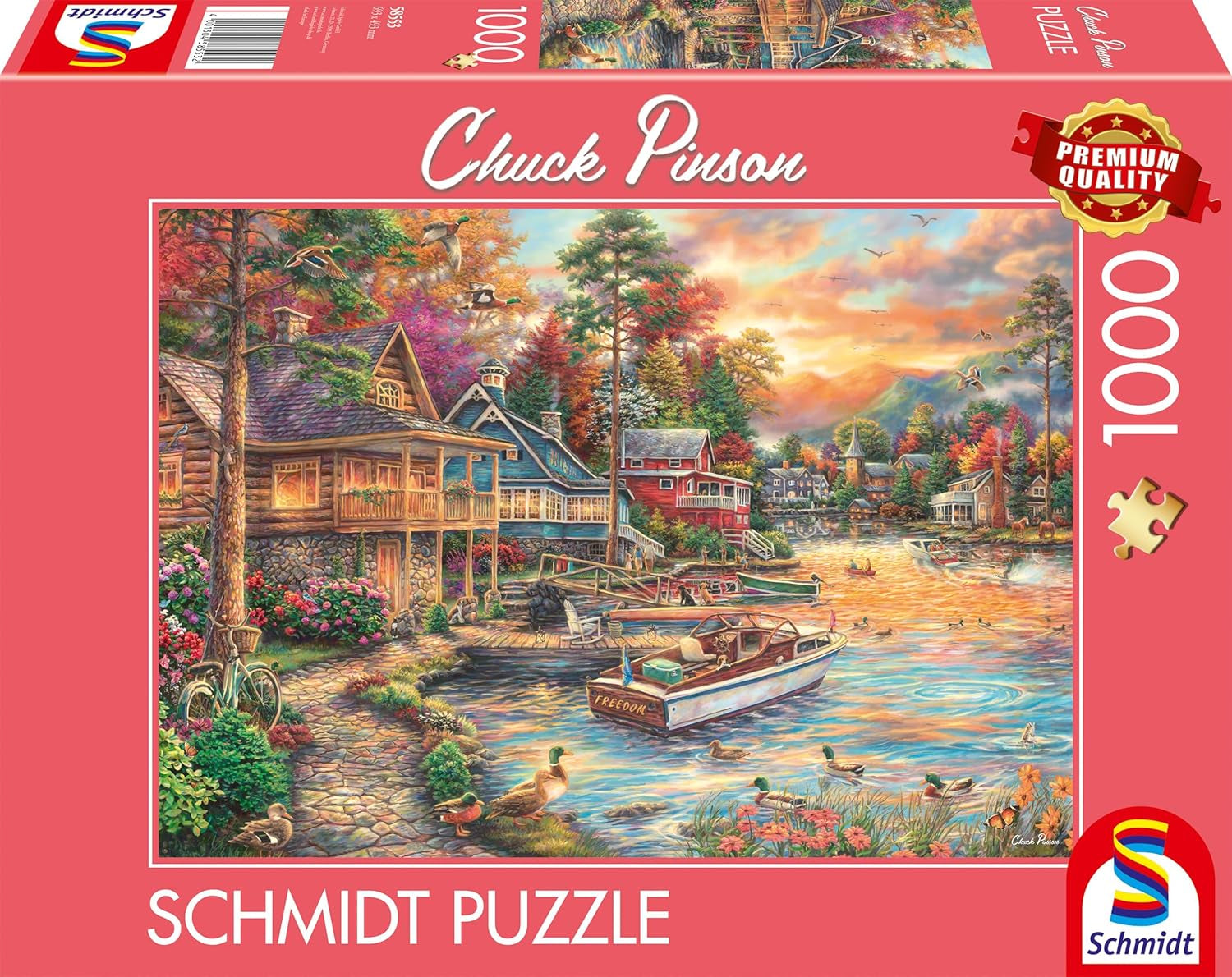 Schmidt Spiele 58553 Chuck Pinson, Shore in the Evening Gold, puzzle 1000 pezzi Puzzle Naty Shop Titolo predefinito
