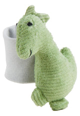 Sterntaler Dino Rexi Sonaglio da braccio - Sonaglio da braccio morbido e morbido - Sonaglio da mano per bebè con cinturino elastico - Giocattolo per bambini per giocare, abbraccio e sonaglio, Verde pietra Giocattoli per bambini Naty Shop