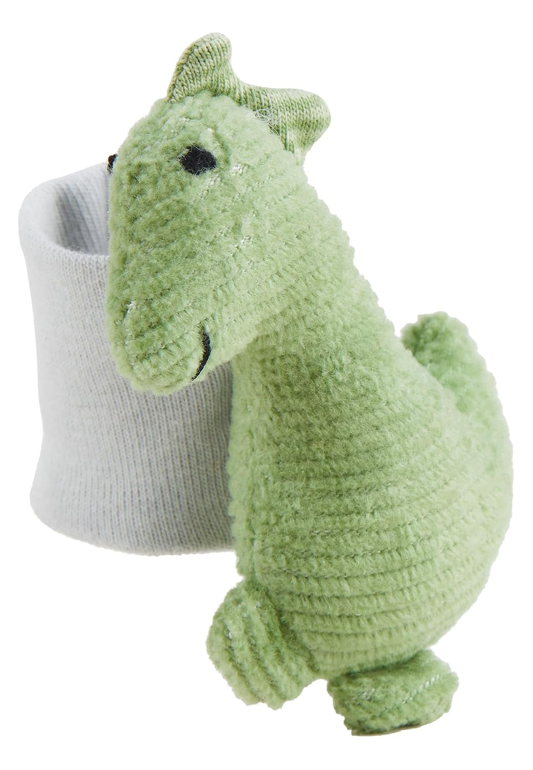 Sterntaler Dino Rexi Sonaglio da braccio - Sonaglio da braccio morbido e morbido - Sonaglio da mano per bebè con cinturino elastico - Giocattolo per bambini per giocare, abbraccio e sonaglio, Verde pietra Giocattoli per bambini Naty Shop