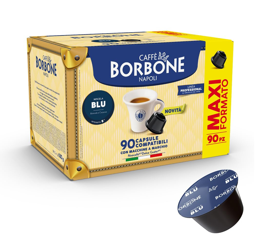 Caffè Borbone Blue Kaffeemischung - 90 Kapseln - Compatibile con Kaffeemaschinen der Marke Nescafè®* Dolce Gusto®*