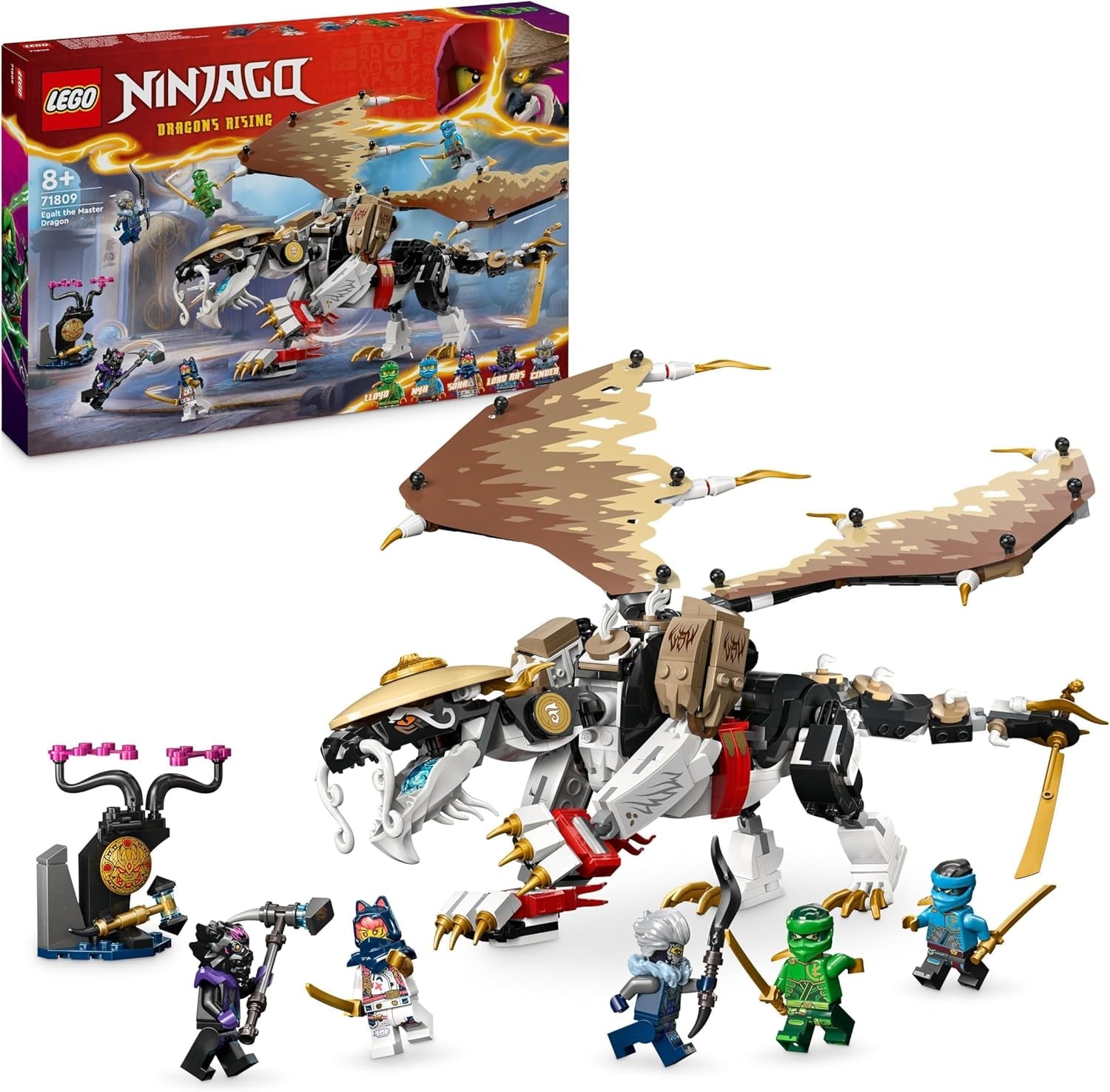 LEGO NINJAGO Egalt Dragon Master Ninja Set con giocattolo Dragon e 5 personaggi tra cui Lloyd e NYA, Dragon Master, regalo per ragazzi e ragazze da 8 anni 71809 Set da costruzione Beuche den LEGO-Store Single